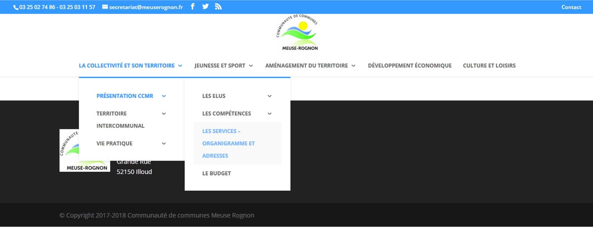 09 02 2019 communauté de commune Meuse Rognon site web onglet organigramme