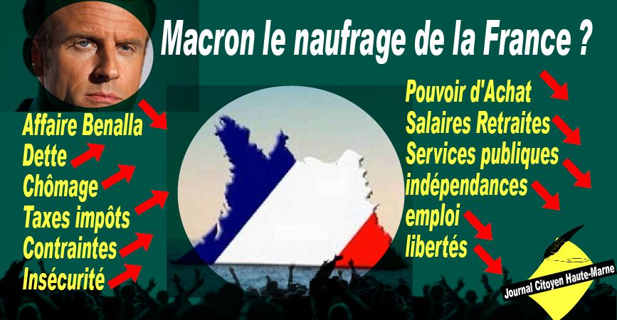 Actualité Haute Marne Journal Citoyen Macron ou le naufrage de la France bilan catastrophique après un an de République en Marche à lire ici