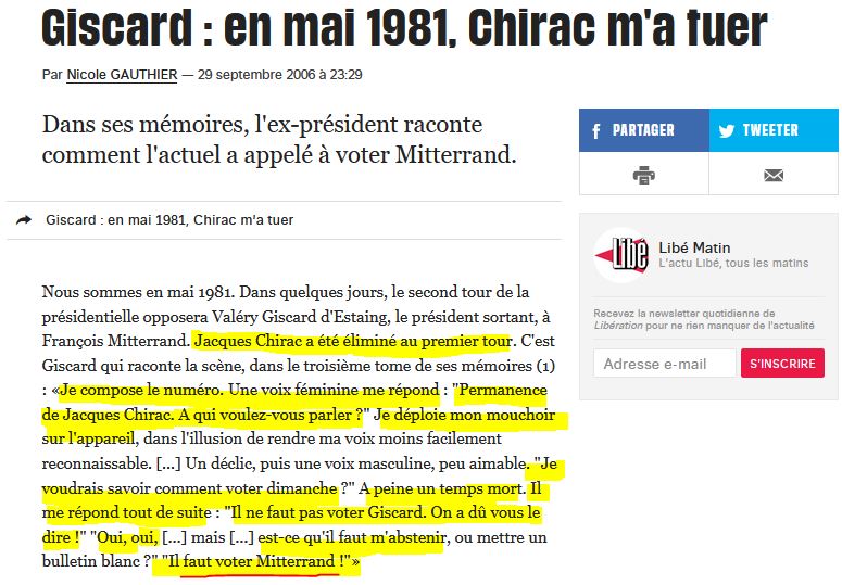 Comment Chirac a tué Giscard Journal Citoyen de Haute Marne
