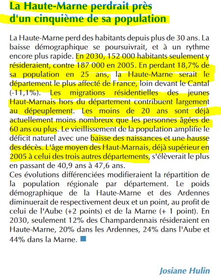 Démographie La Haute Marne peut elle disparaitre en tant que département info Journal Citoyen de Haute Marne