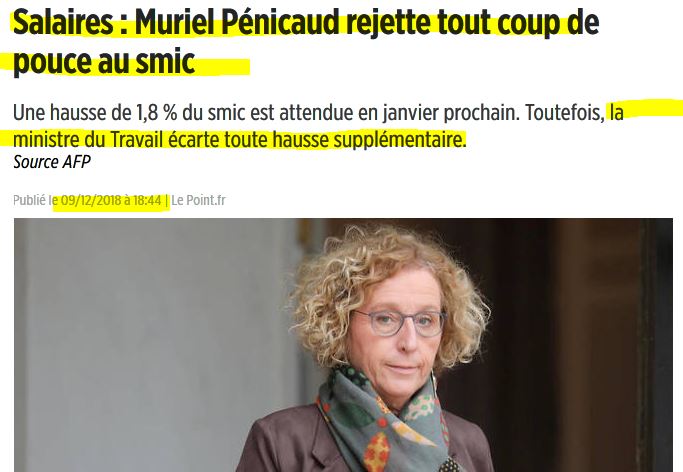Murielle Pénicaud répond aux Gilets Jaunes pas de coup de pouce au Gilets Jaunes info journal citoyen de Haute Marne