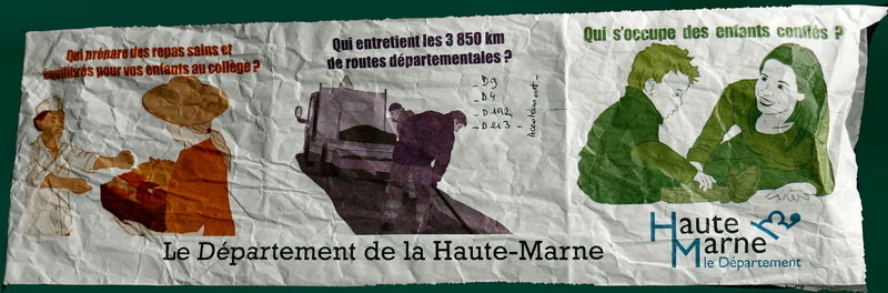 Les sacs a pains du conseil départemental de Haute Marne en pleine campagne électorale que de hasards à voir